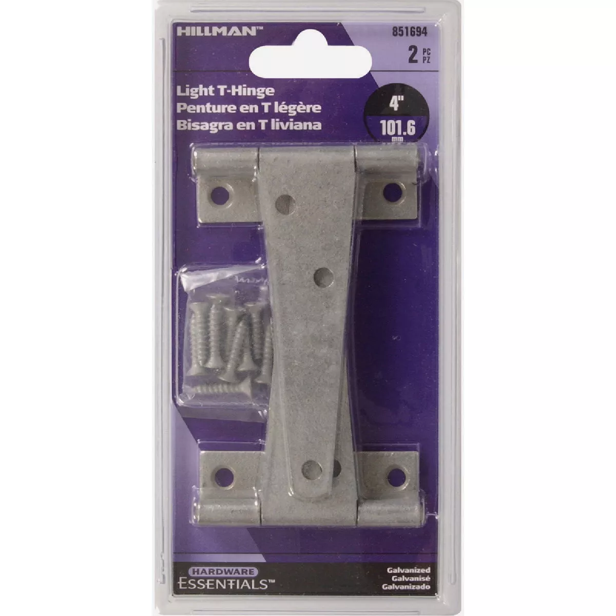 Hardware Essentials 4 In. Galvanized Steel Light Tee Hinge (2-Pack)- - photo 2