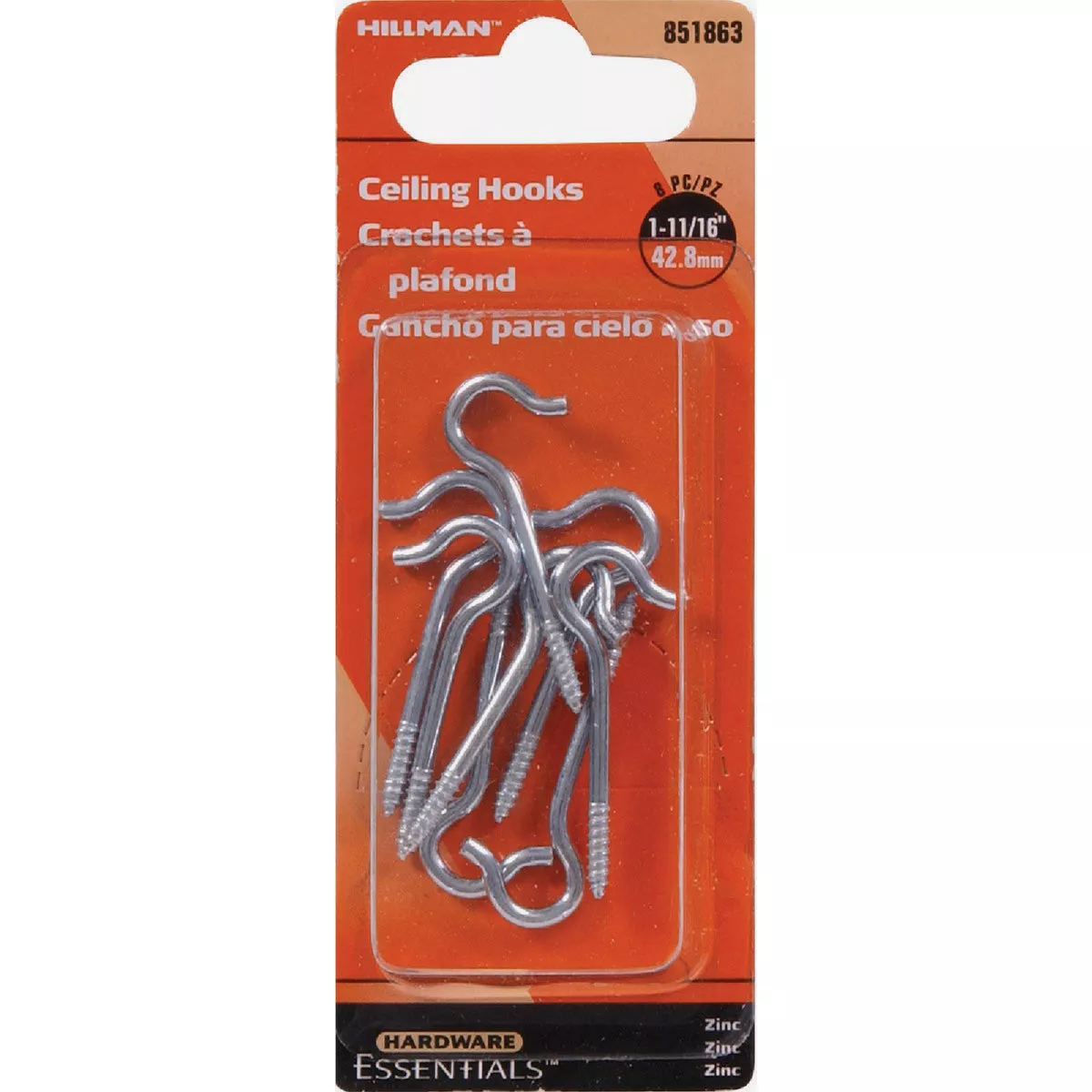 Hardware Essentials #12 x 1-11/16 In. Zinc Flagged Screw Ceiling Hook- - photo 2