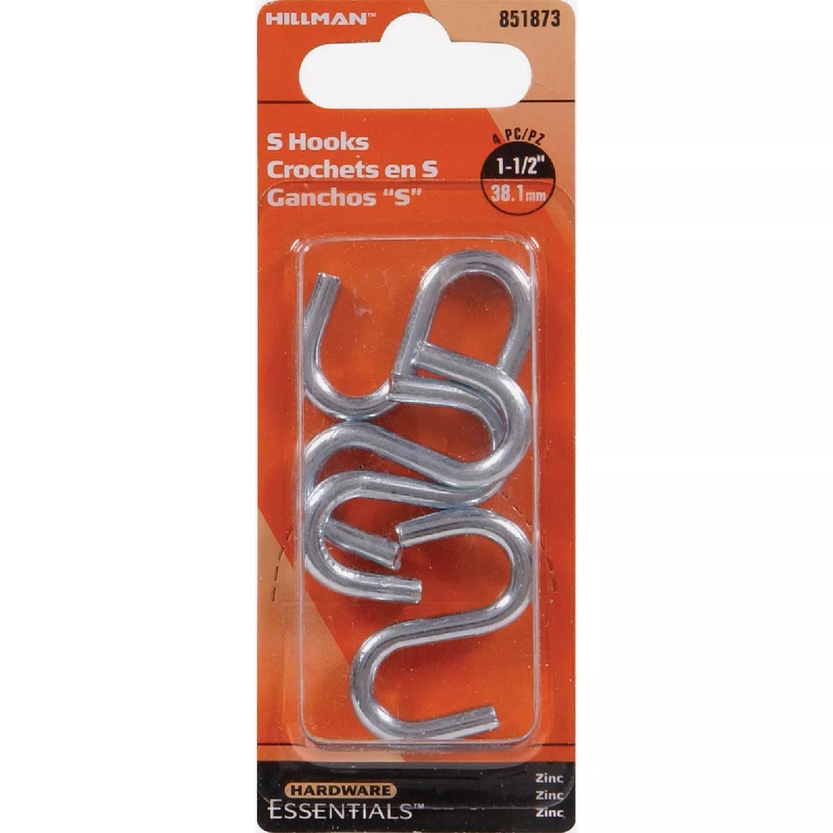 Hardware Essentials 0.192 In. x 1-1/2 In. Zinc S-Hook (4 Pack) - photo 2