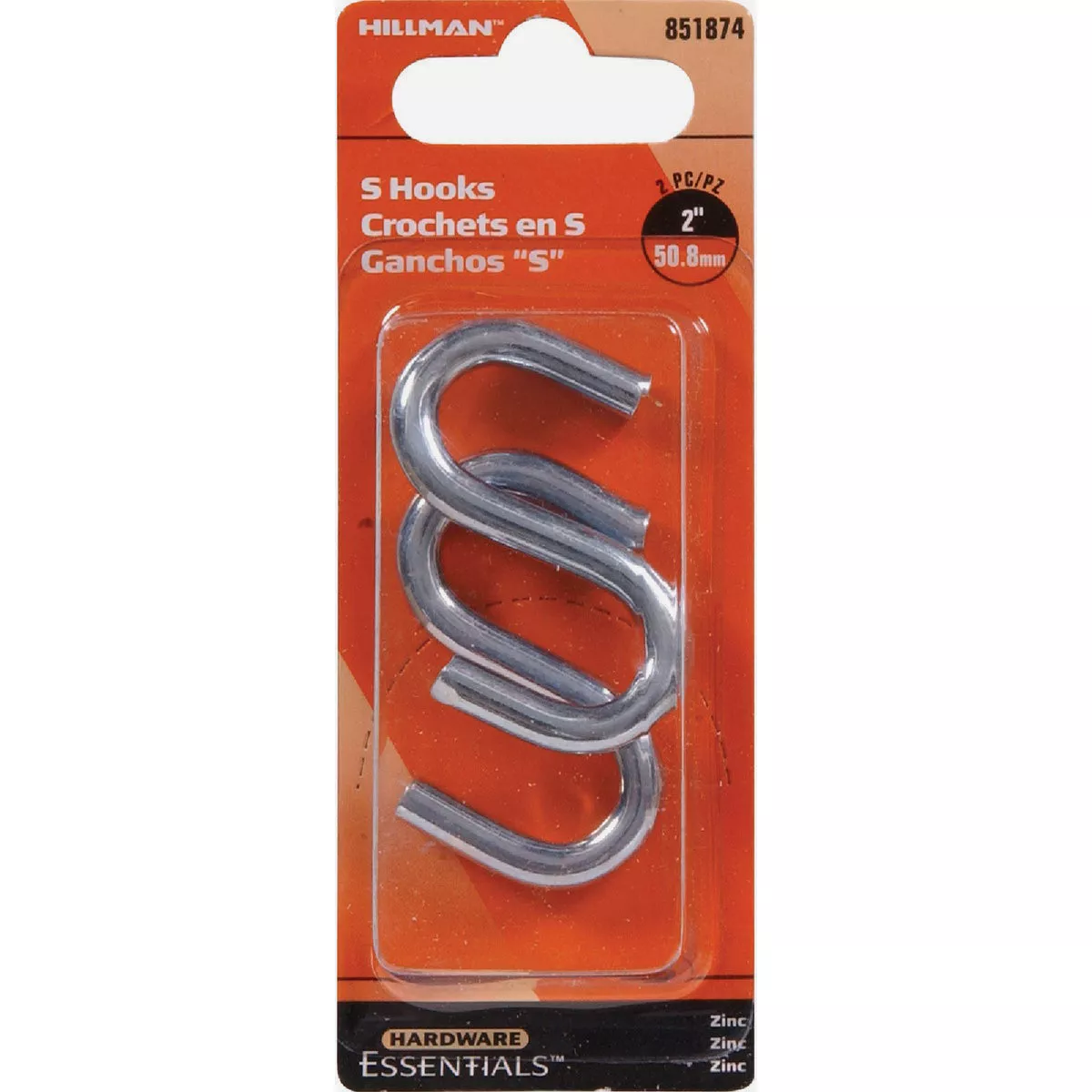 Hardware Essentials 0.263 In. x 2 In. Zinc S-Hook (2 Pack) - photo 2