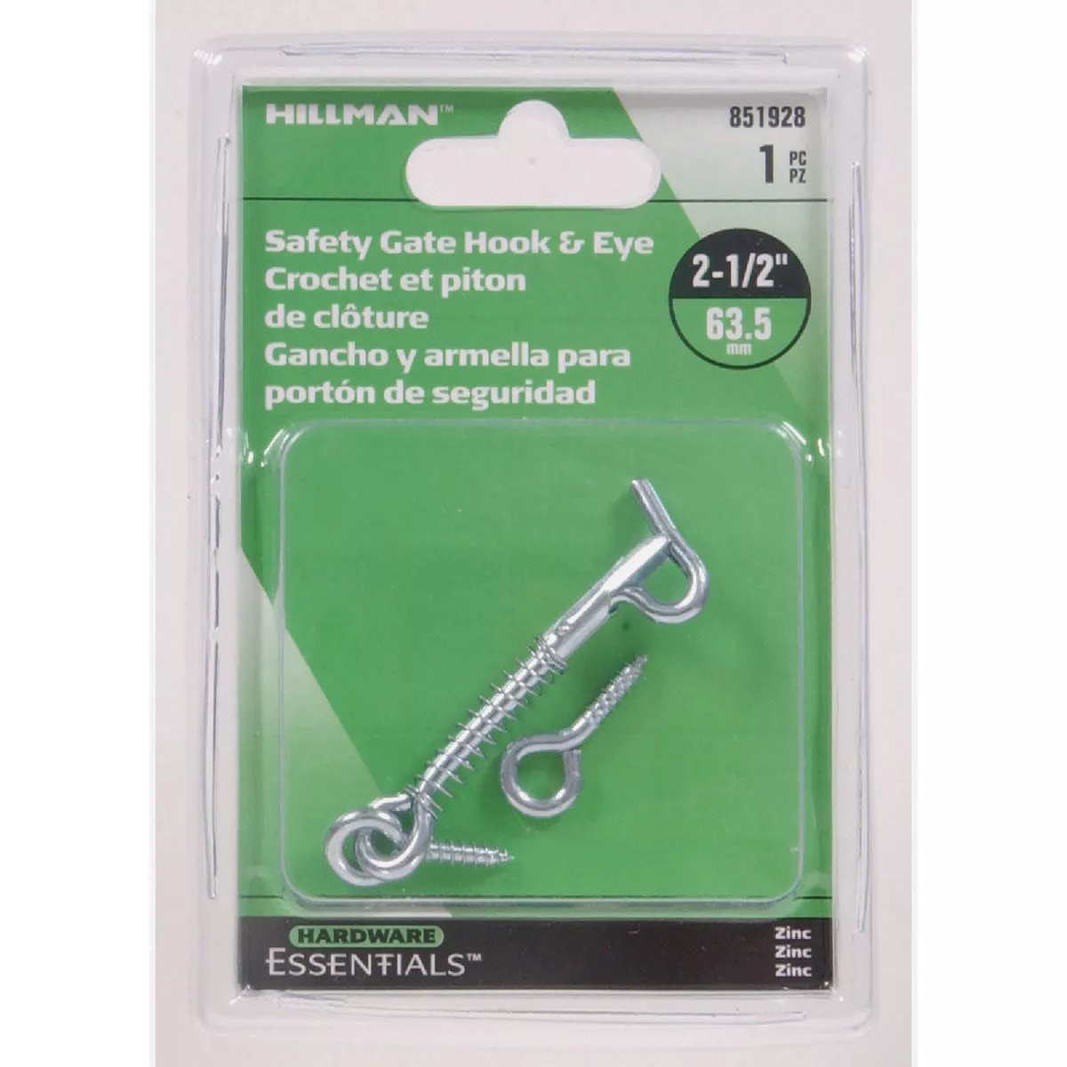 Hardware Essentials 2 1/2 In. Zinc Safety Hook and Eye Latch
