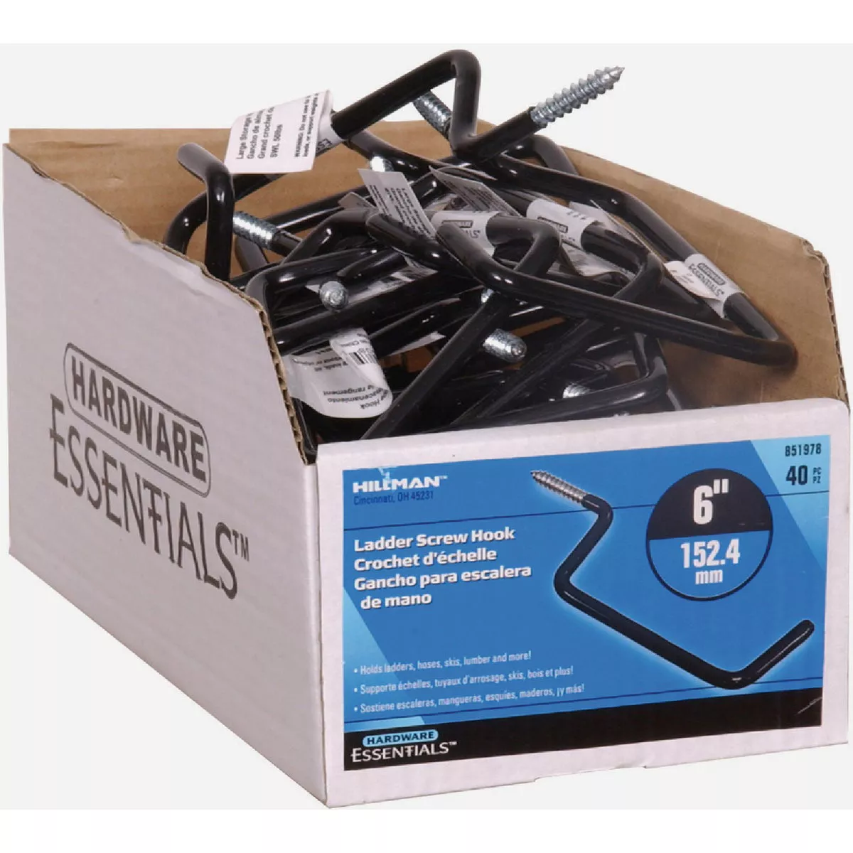 Hardware Essentials 6 In. Black Vinyl Ladder Storage Hook (40-Pack) - photo 2