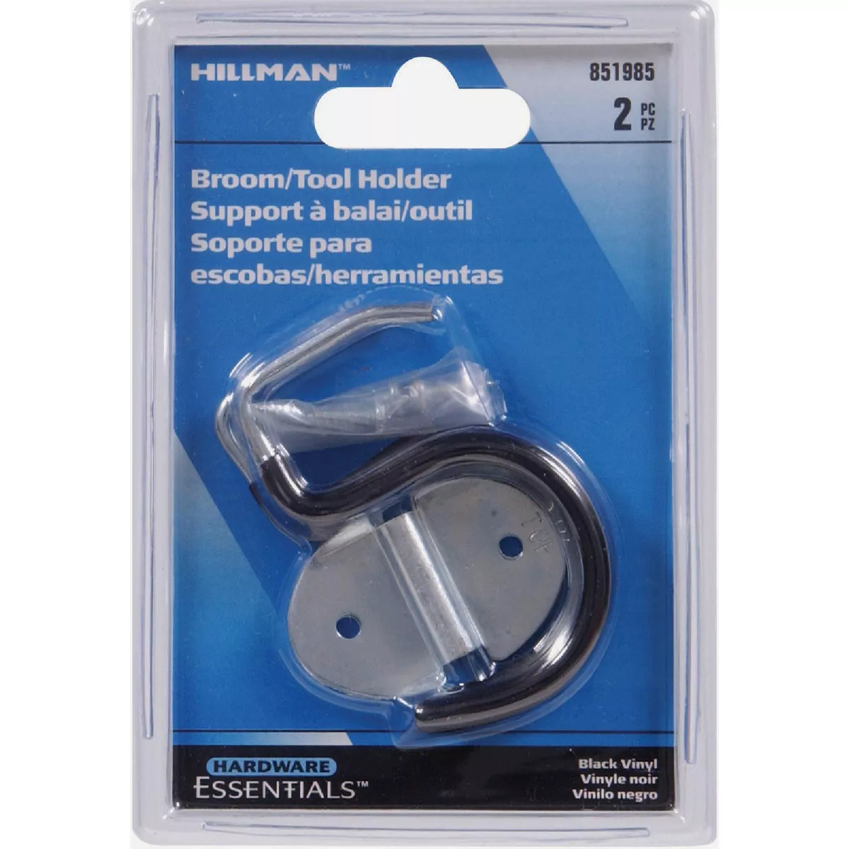 Hardware Essentials Black Vinyl Broom/Tool Holder Storage (2-Pack) - photo 2