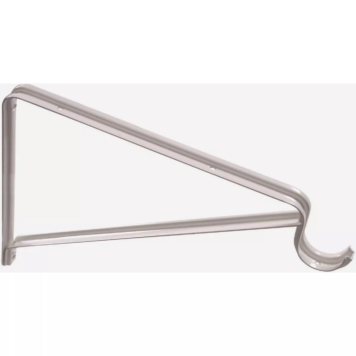 Hardware Essentials White Steel Shelf/Rod Bracket with Removable Brace