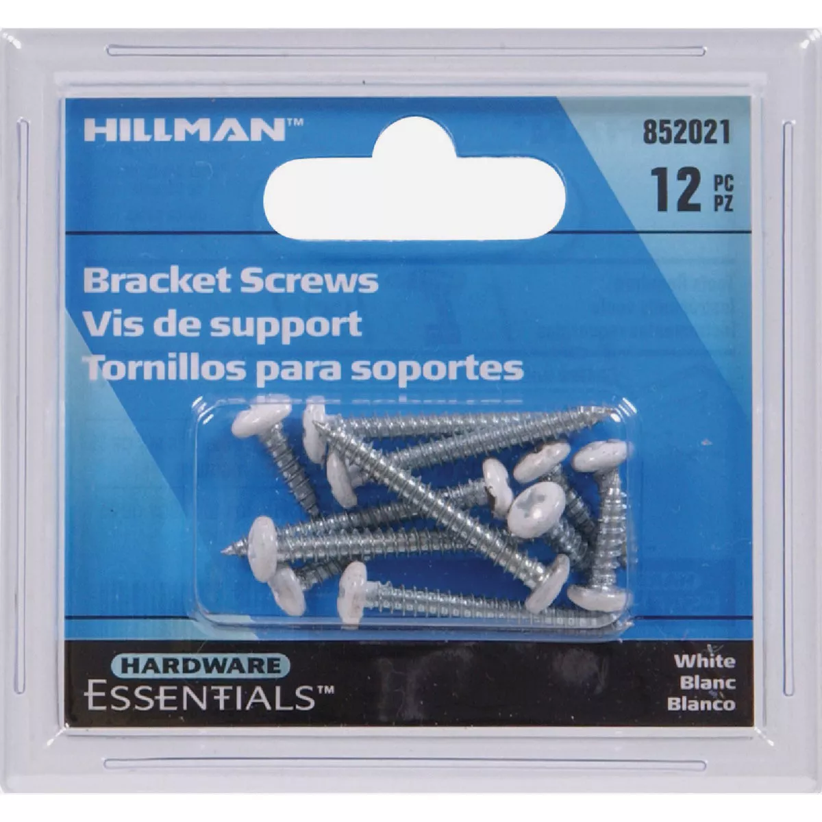 Hardware Essentials #7 x 1/4 In. and 1-1/2 In. White Shelf Bracket Screw (12-Pack)