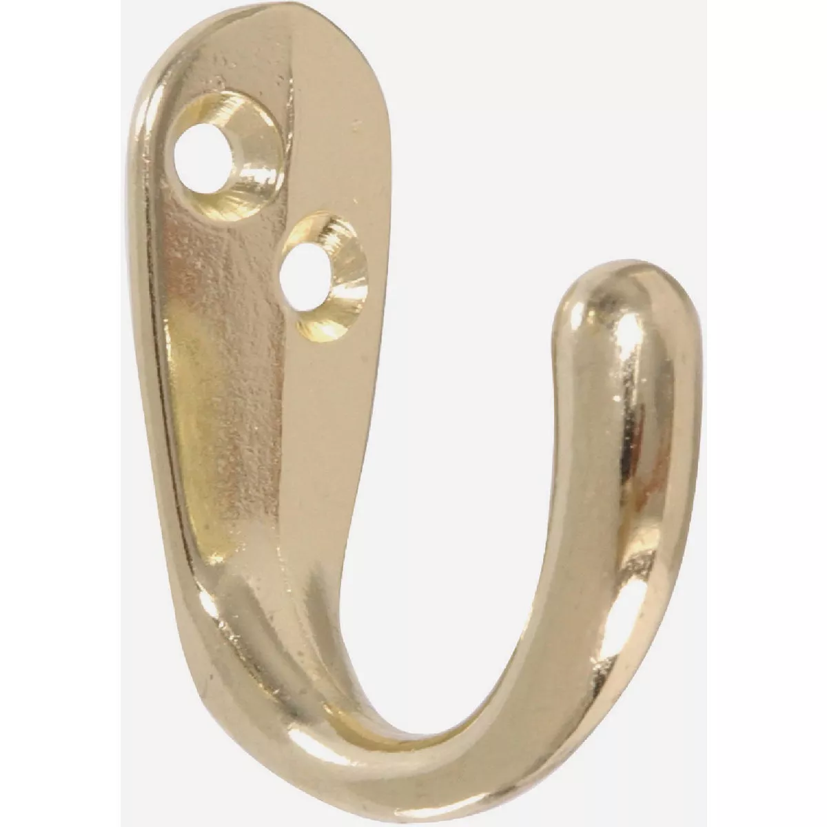Hardware Essentials Brass Clothes Single Wardrobe Hook (2-Pack)