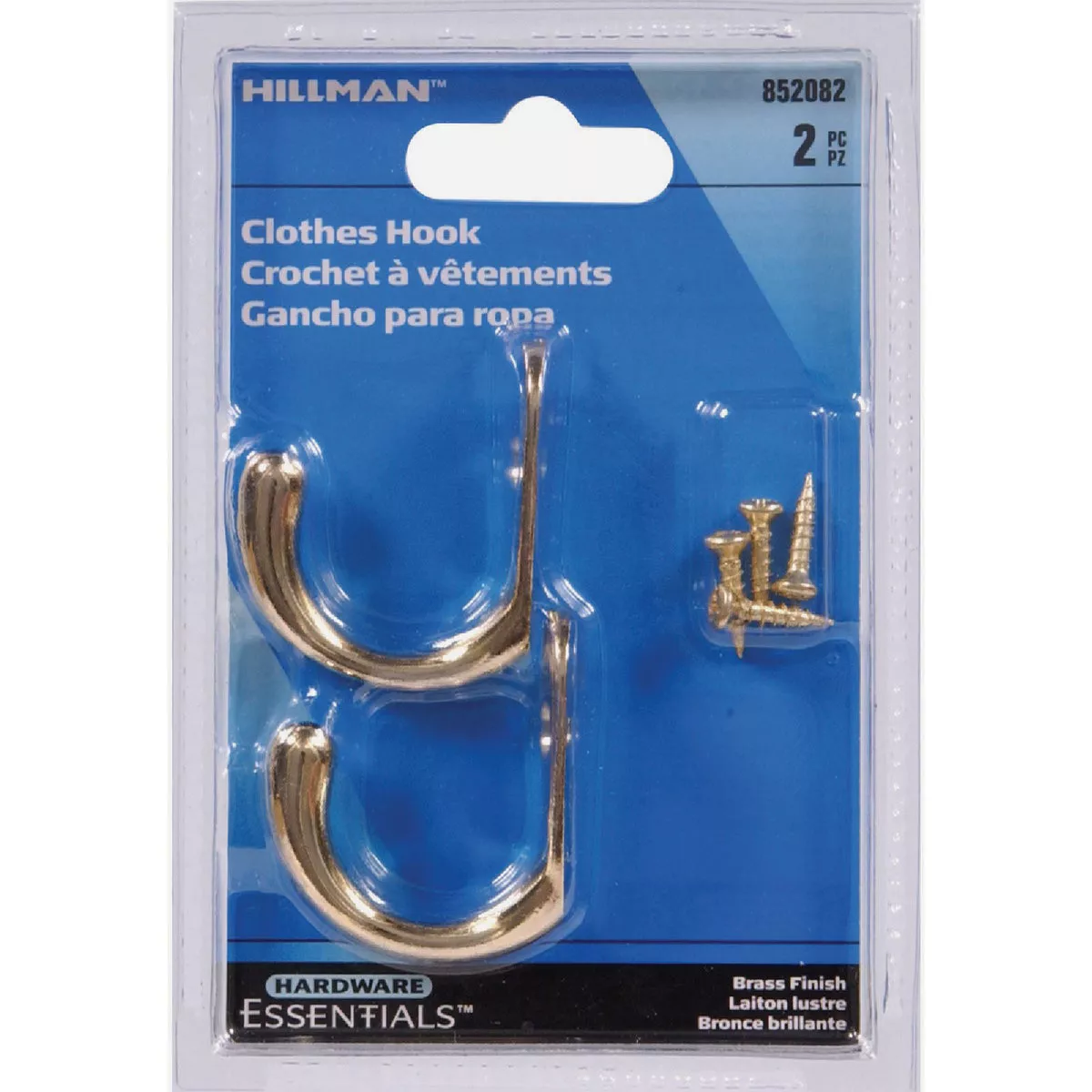 Hardware Essentials Brass Clothes Single Wardrobe Hook (2-Pack) - photo 2