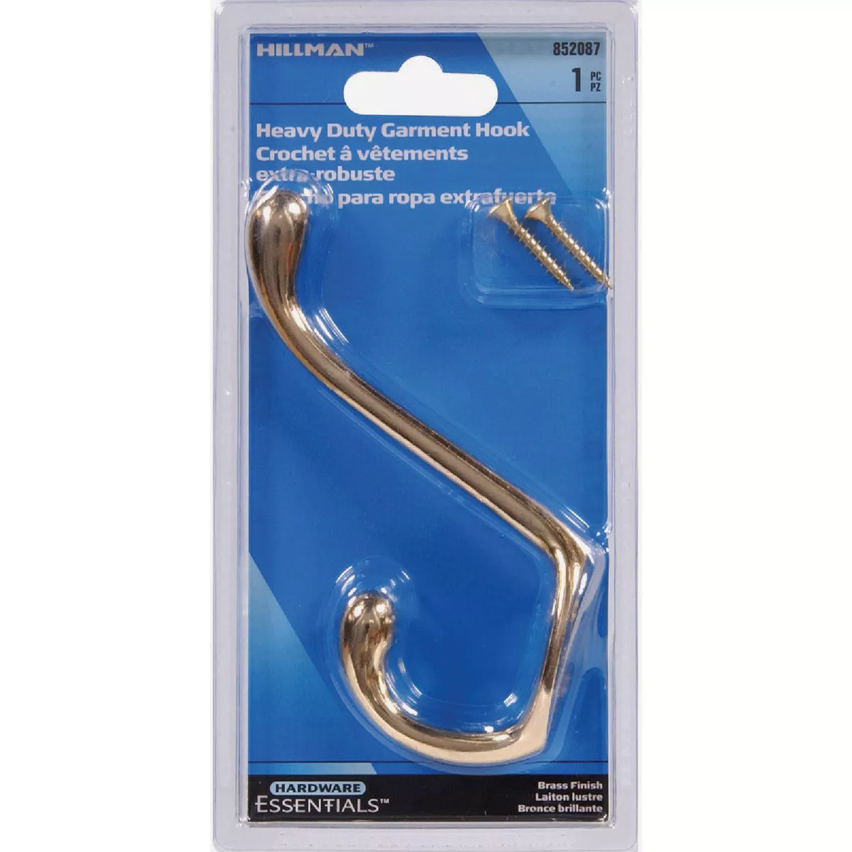 Hardware Essentials Brass Heavy-Duty Wardrobe Hook - photo 2