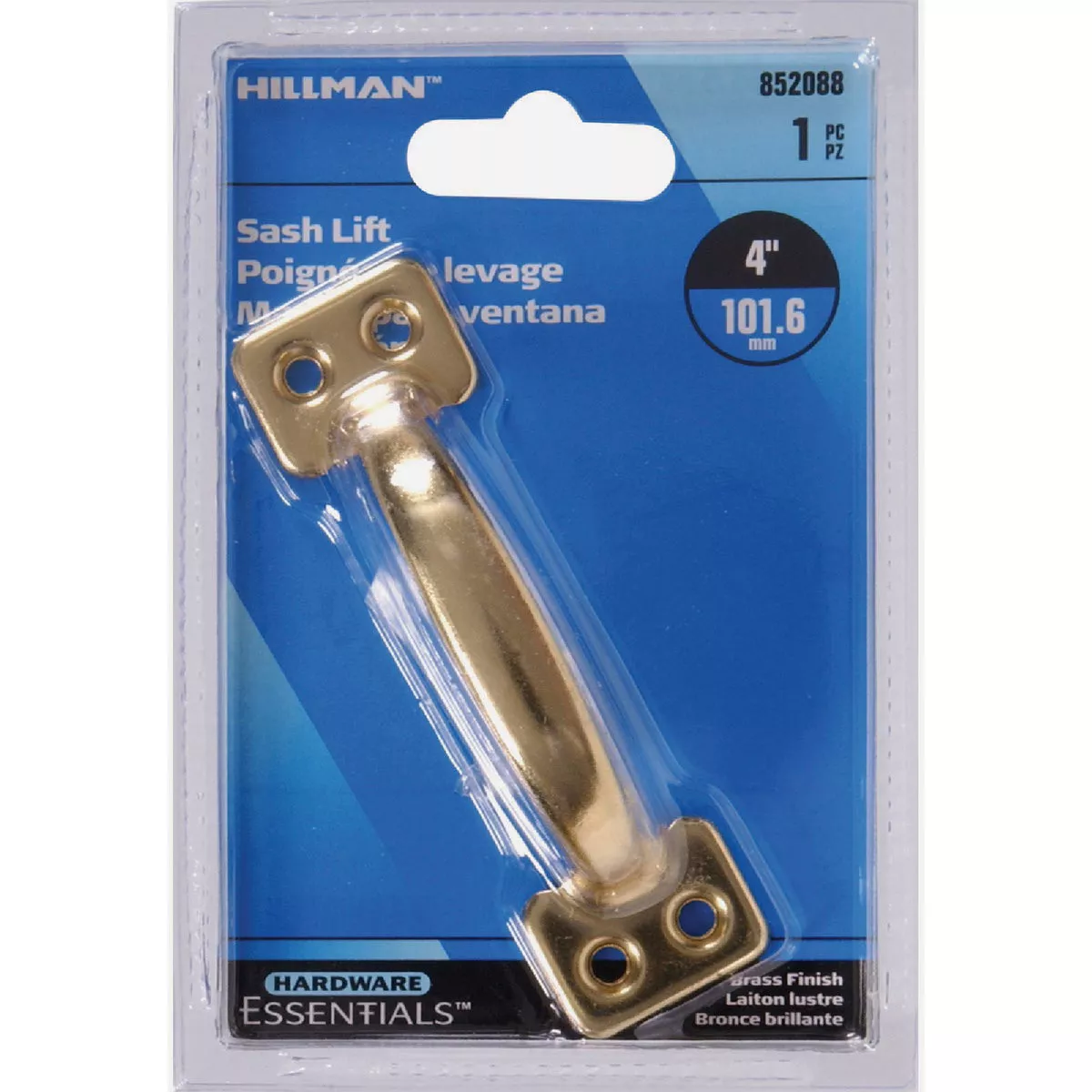 Hardware Essentials 4 In. Brass Sash Lift Bar Type Door Pull
