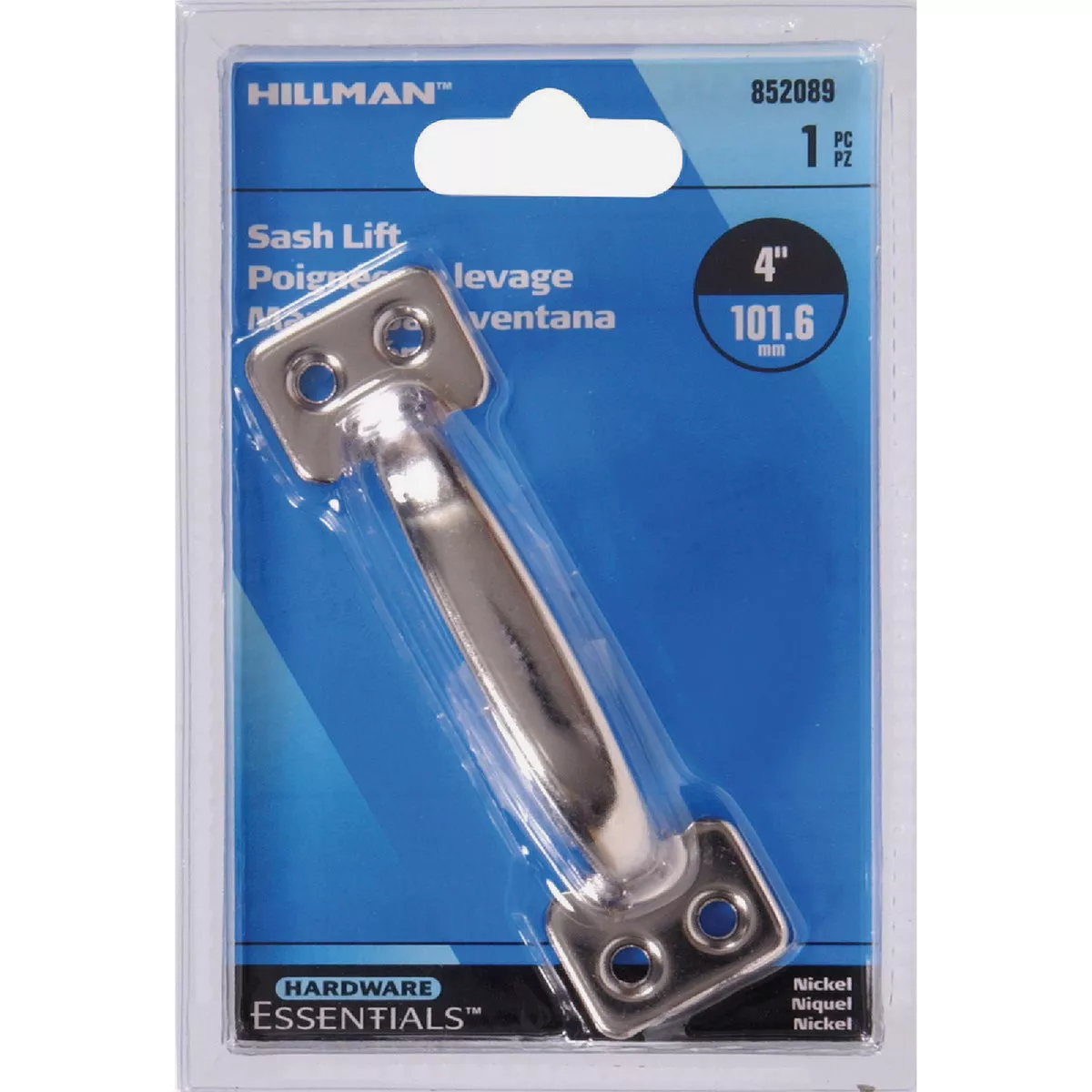 Hardware Essentials 4 In. Nickel Sash Lift Bar Type Door Pull