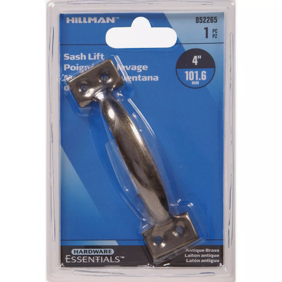 Hardware Essentials 4 In. Antique Brass Sash Lift Bar Type Door Pull - photo 2