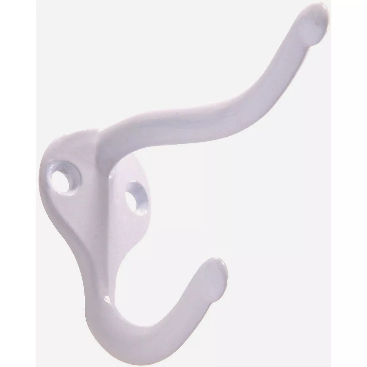 Hardware Essentials White Coat/Hat Wardrobe Hook (2-Pack)-