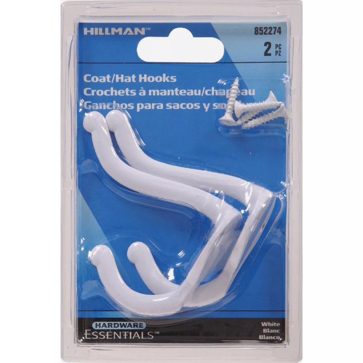 Hardware Essentials White Coat/Hat Wardrobe Hook (2-Pack)- - photo 2