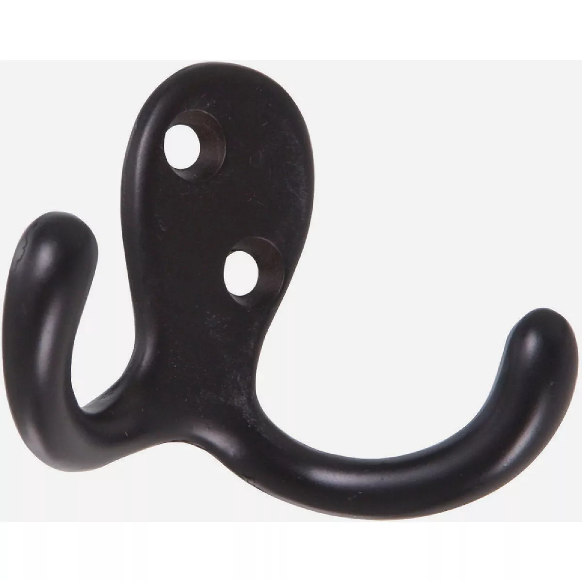 Hardware Essentials Oil Rubbed Bronze Clothes Double Wardrobe Hook (2-Pack)