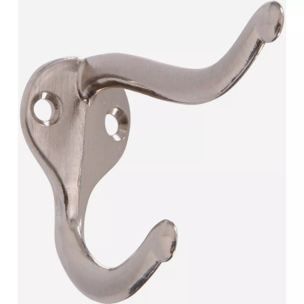 Hardware Essentials Satin Nickel Coat/Hat Wardrobe Hook (2-Pack)