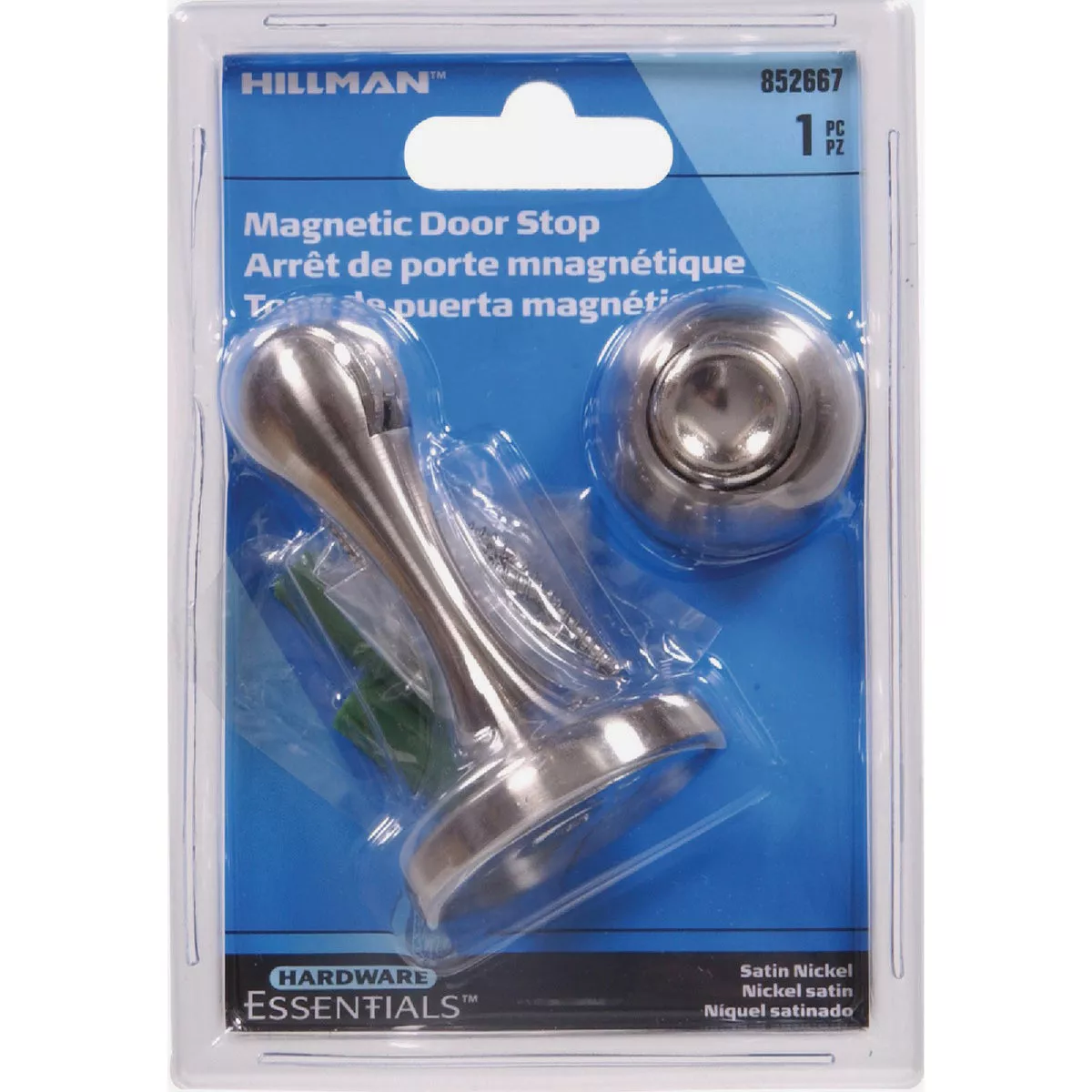 Hardware Essentials Satin Nickel Magnetic Door Stop