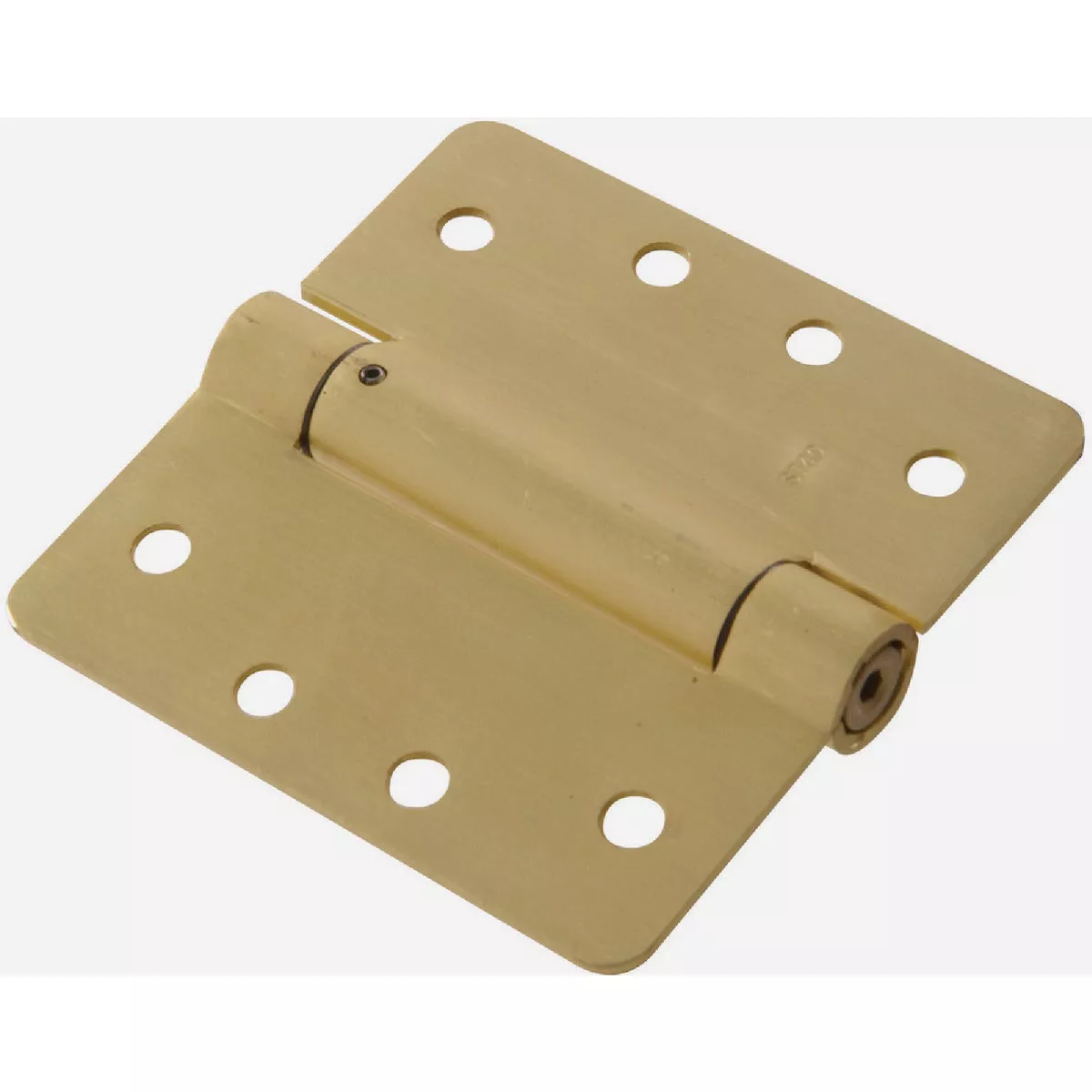 Hardware Essentials Adjustable 1/4" Round Corner Spring Hinge Satin Brass (4")-