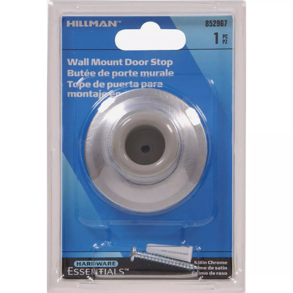 Hardware Essentials Satin Chrome Wall Mount Door Stop - photo 2