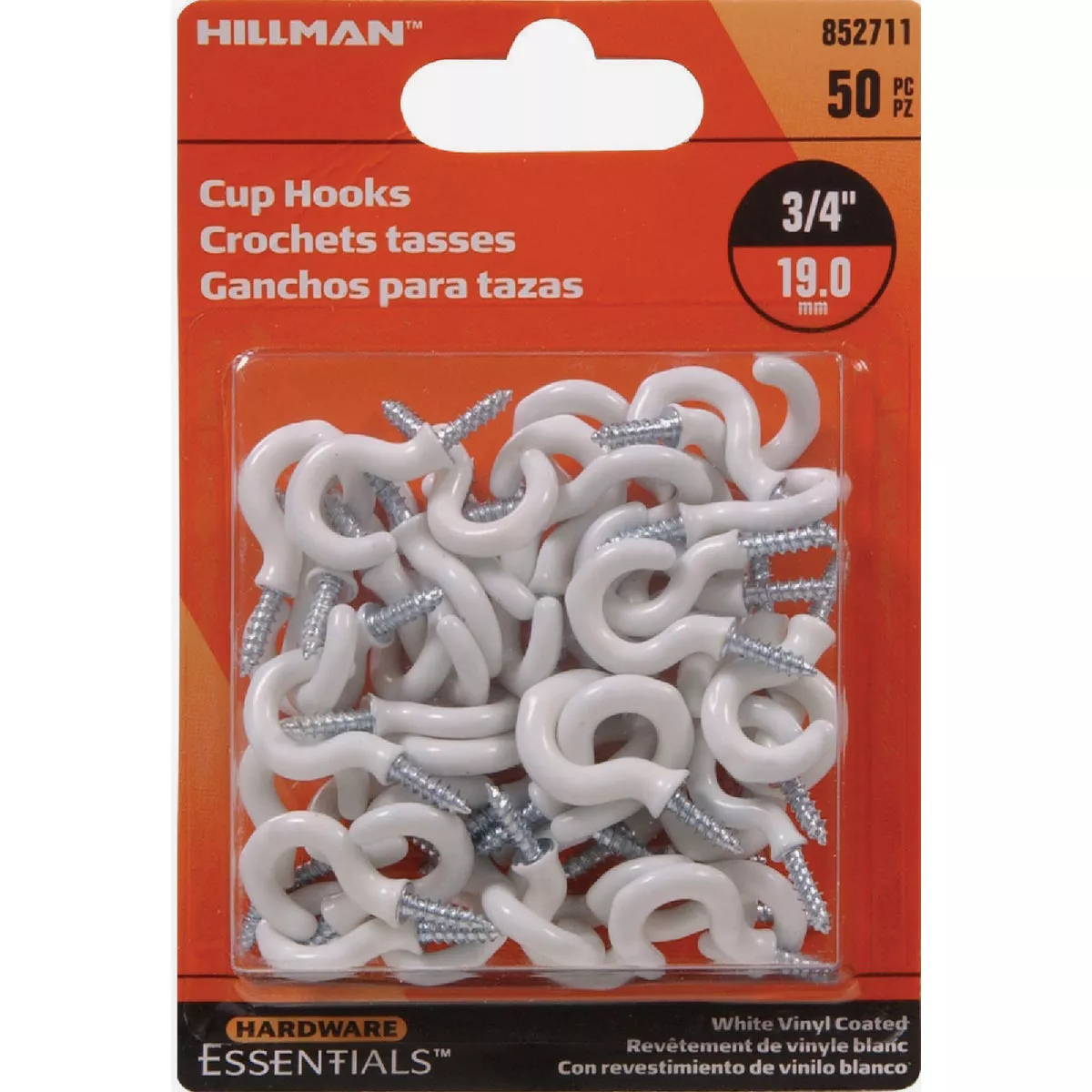 Hardware Essentials 3/4 In. White Vinyl Cup Hook (50-Count)- - photo 3