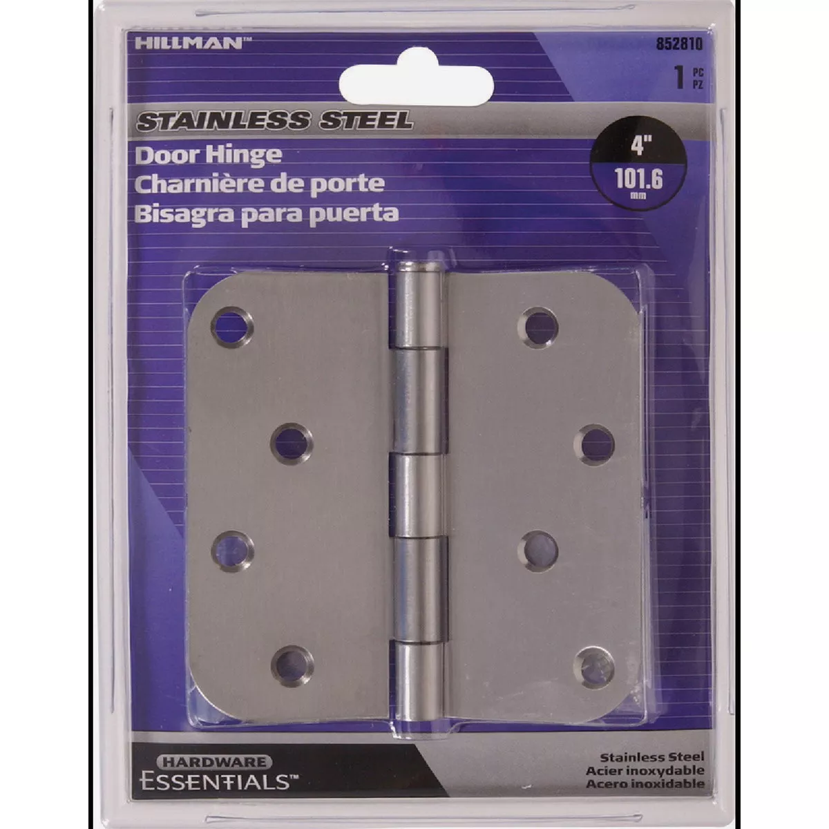 Hardware Essentials 5/8" Round Corner Door Hinge Stainless Steel (4")