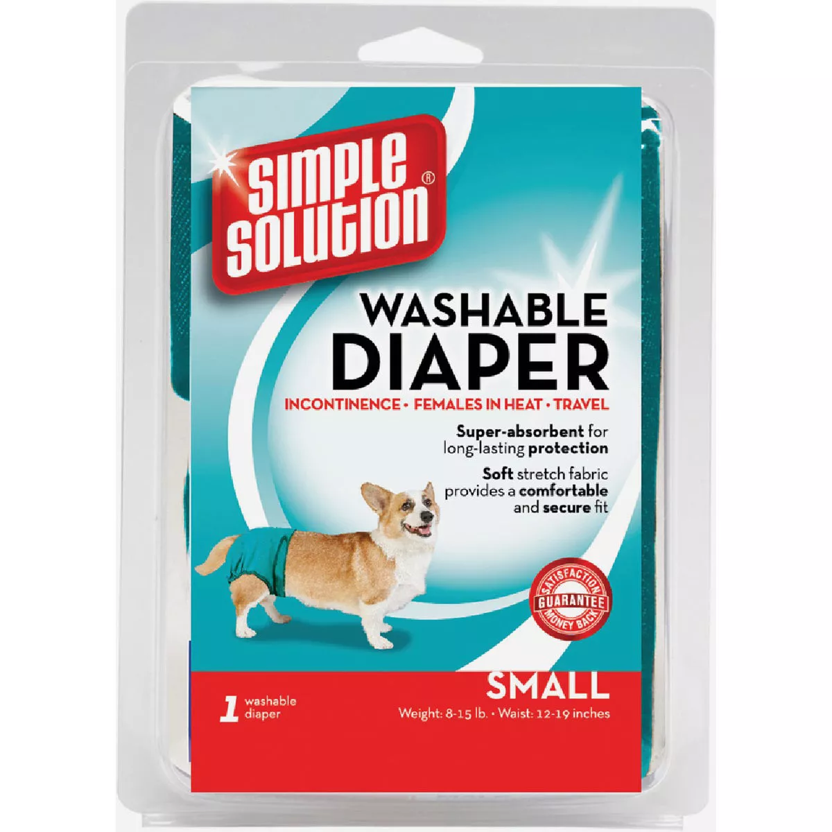 Simple Solution Small Female Washable Dog Diaper (12-19 In. Waist Size)