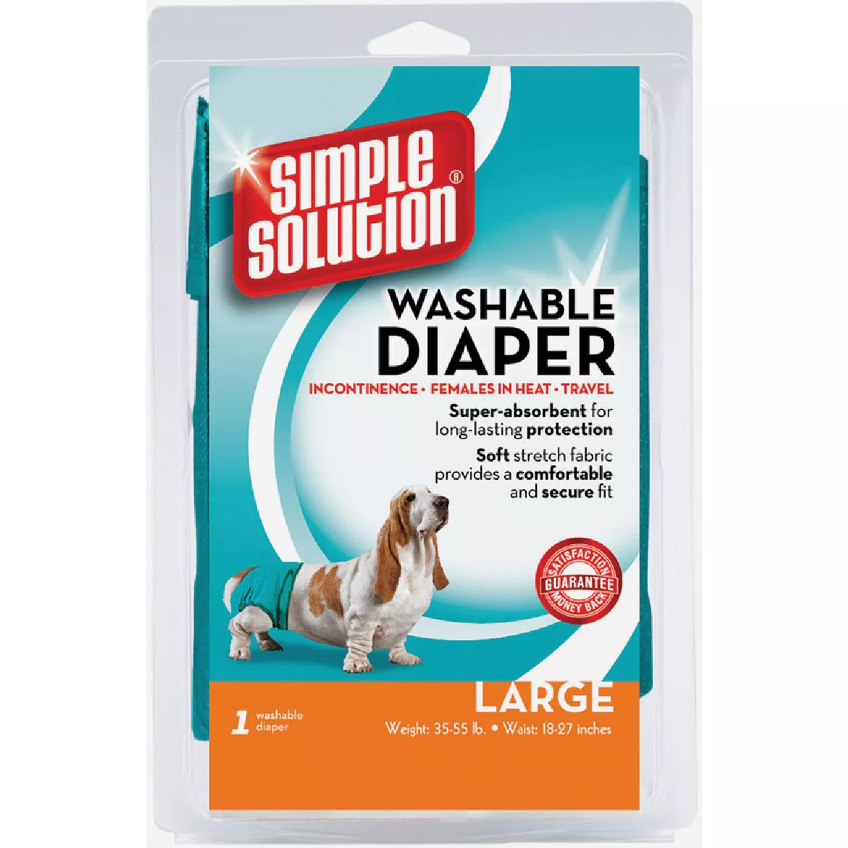 Simple Solution Large Female Washable Dog Diaper (18-27 In. Waist Size)-