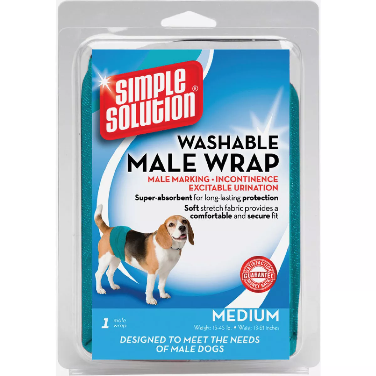 Simple Solution Medium Male Washable Dog Diaper (13-21 In. Waist Size)