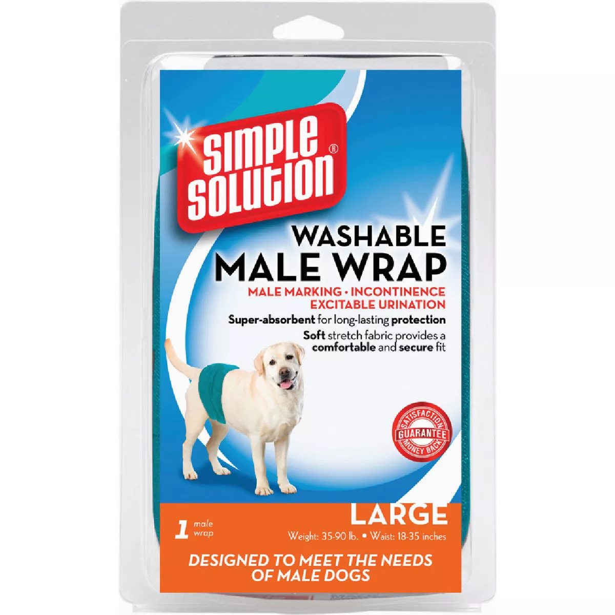 Simple Solution Large Male Washable Dog Diaper (18-35 In. Waist Size)