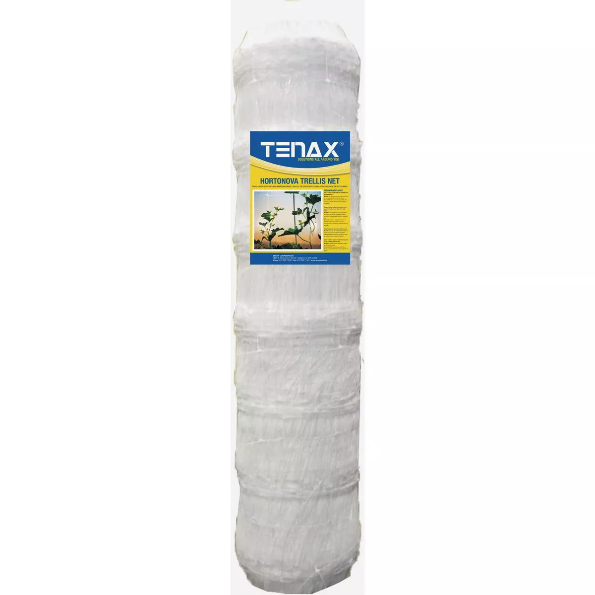Tenax Hortonova 79 In. x 328 Ft. Polypropylene Trellis Net Garden Fence, White