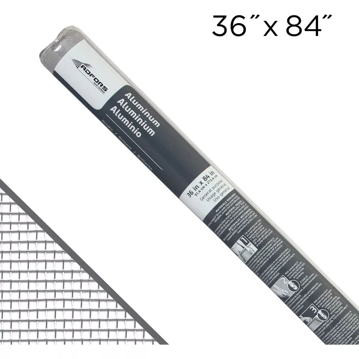 New York Wire 36 In. x 84 In. Aluminum Bright Screen-