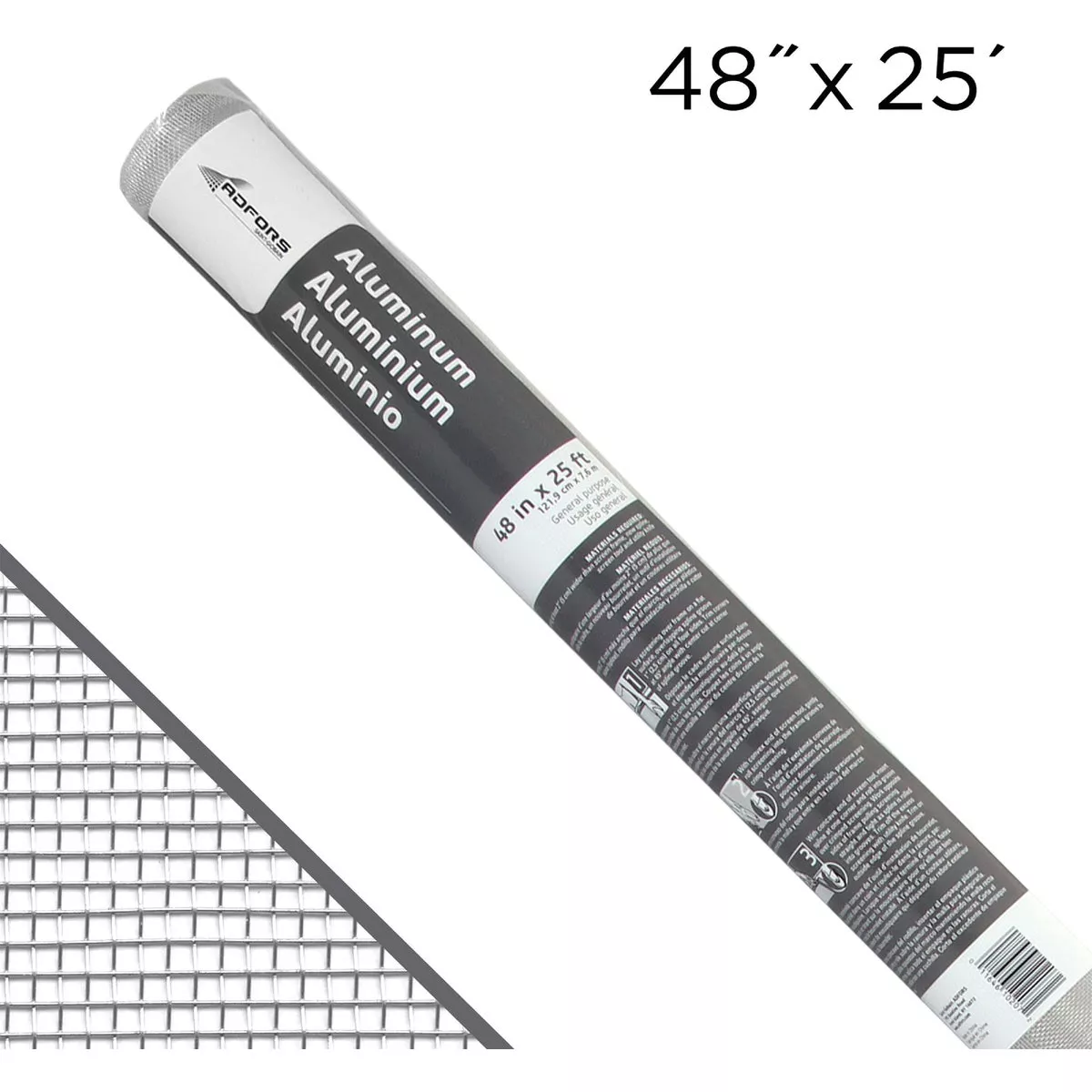 New York Wire 48"X25' Aluminum Bright Screen