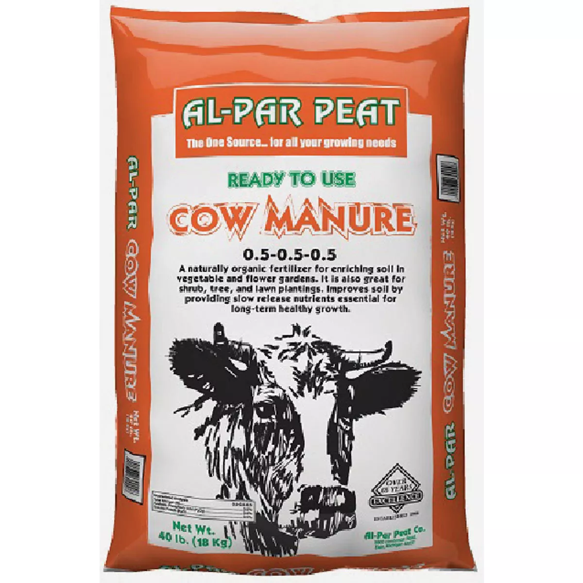 Al-Par Peat 40 Lb. Cow Manure