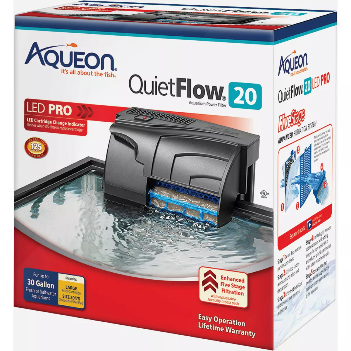 Aqueon QuietFlow Size 200 LED Pro Aquarium Power Filter