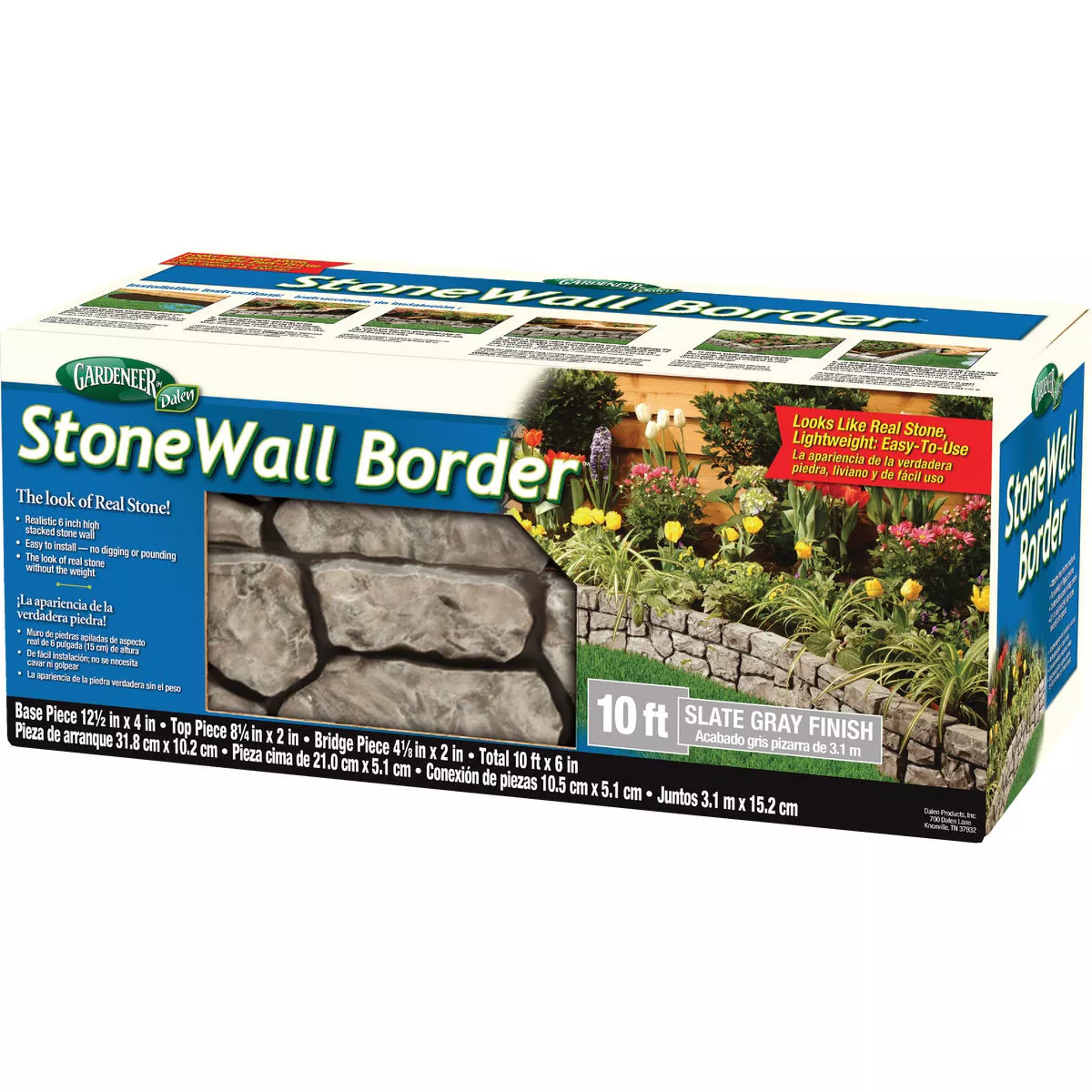 Dalen 6 In. H. x 10 Ft. L. High Impact Polystyrene Slate Lawn Edging