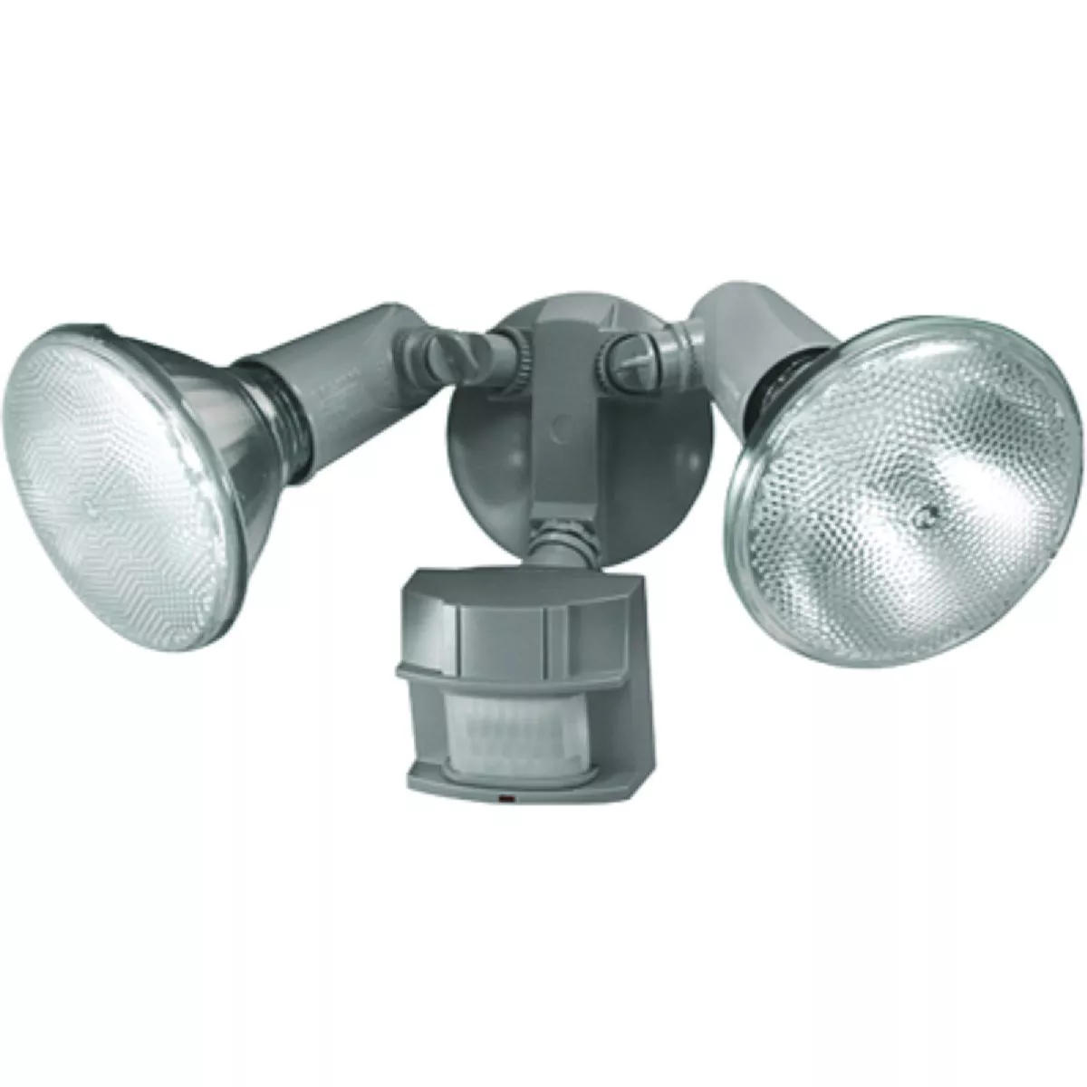 Heath Zenith Gray Motion Sensing Dusk-To-Dawn Halogen Floodlight Fixture, 150 Deg.