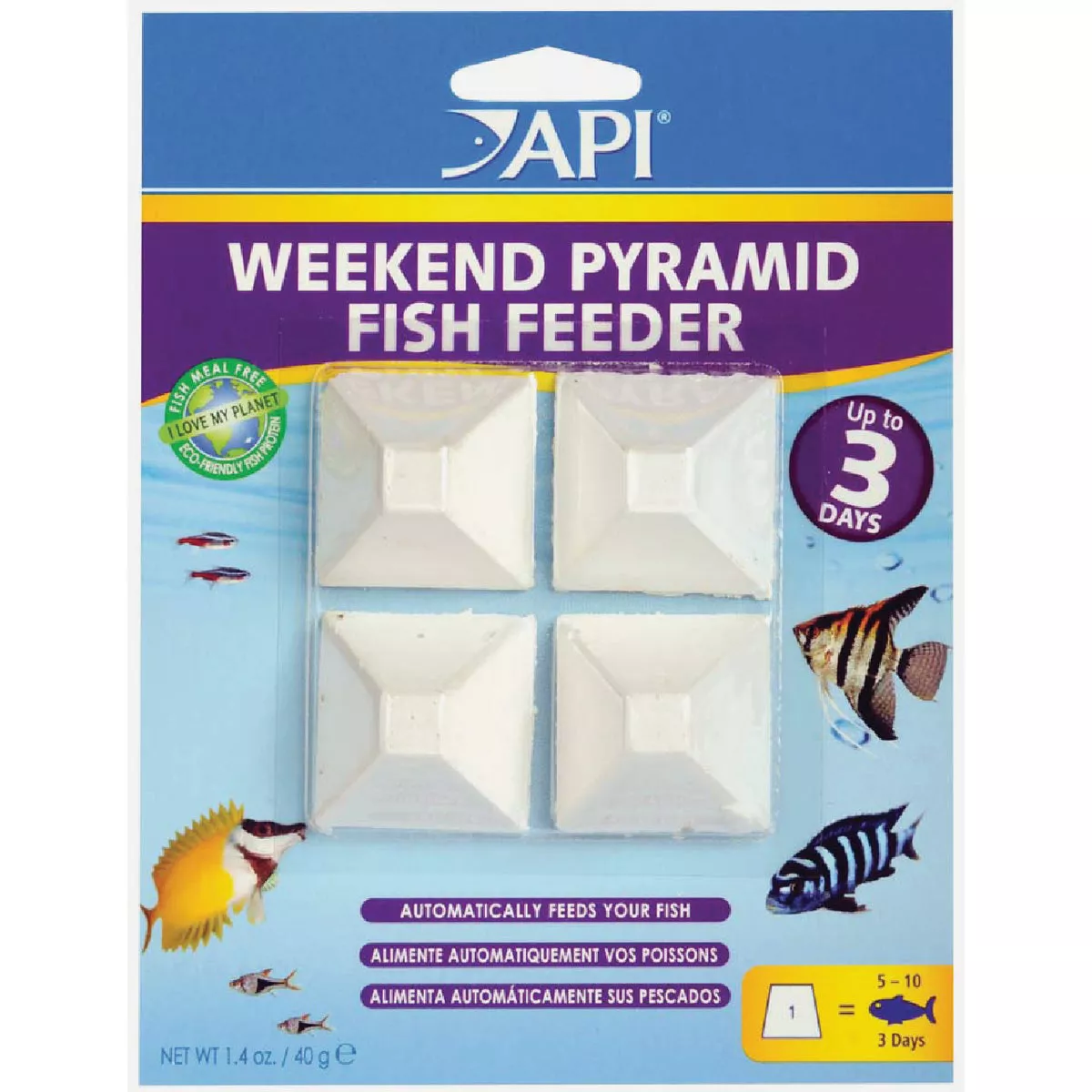 API 3 Days 1.4 Oz.. Pyramid Fish Feeder Fish Food