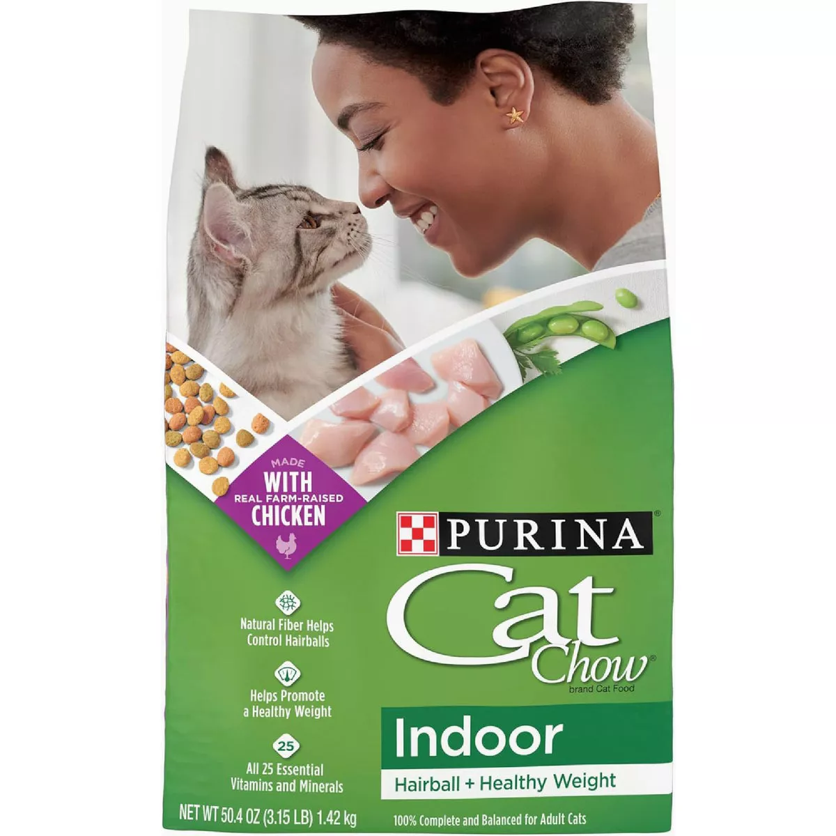 Purina Cat Chow Indoor Formula 3.15 Lb. Chicken Flavor Adult Dry Cat Food - photo 2