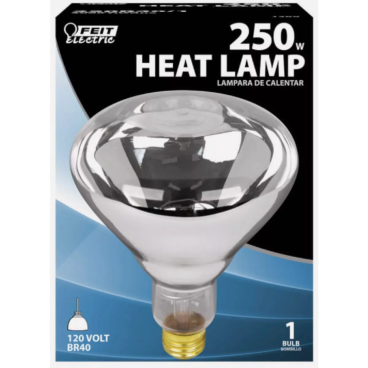 Feit 250W Clear Medium Base BR40 Incandescent Heat Lamp Light Bulb - photo 2