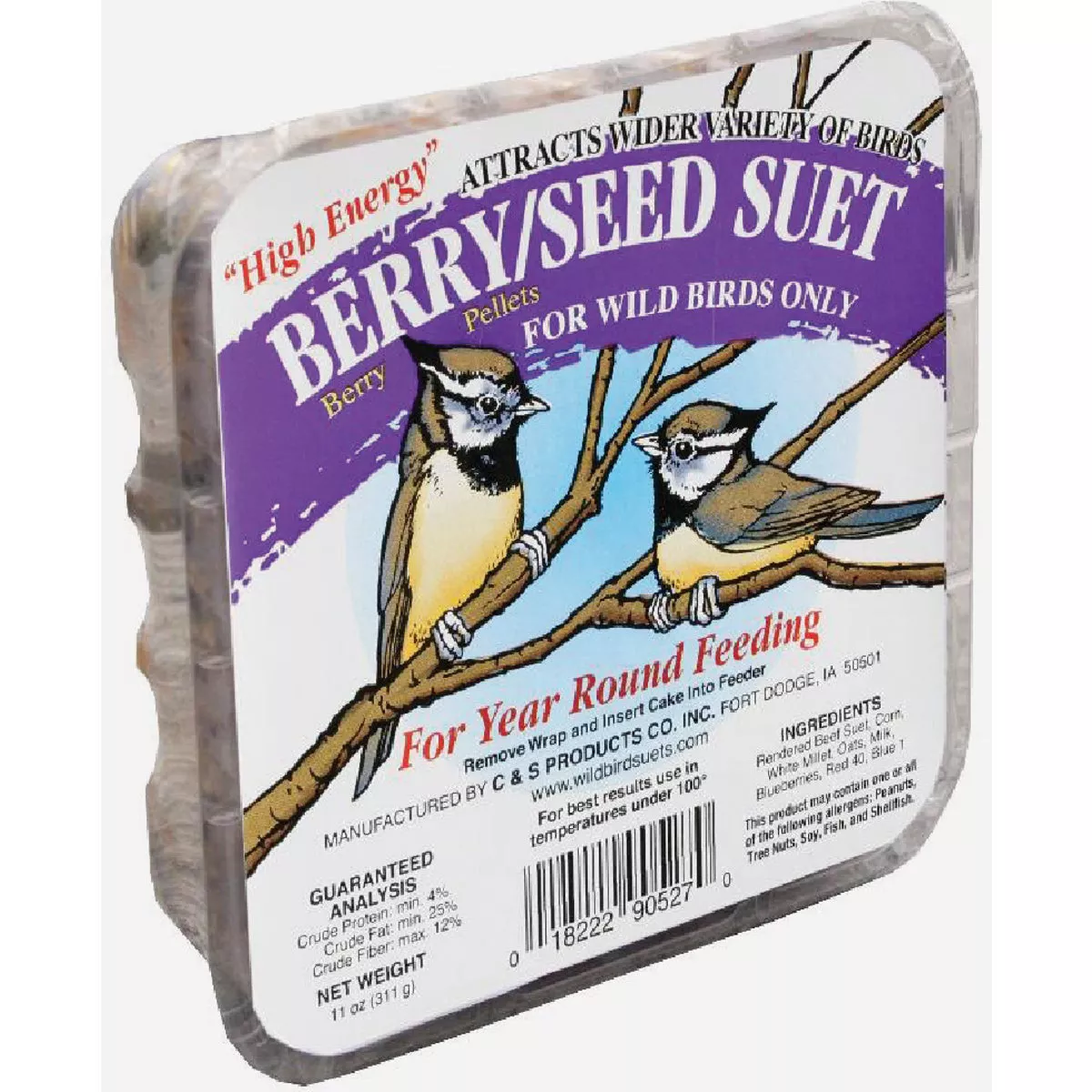 C&S 11 Oz. Berry & Seed Suet Treat