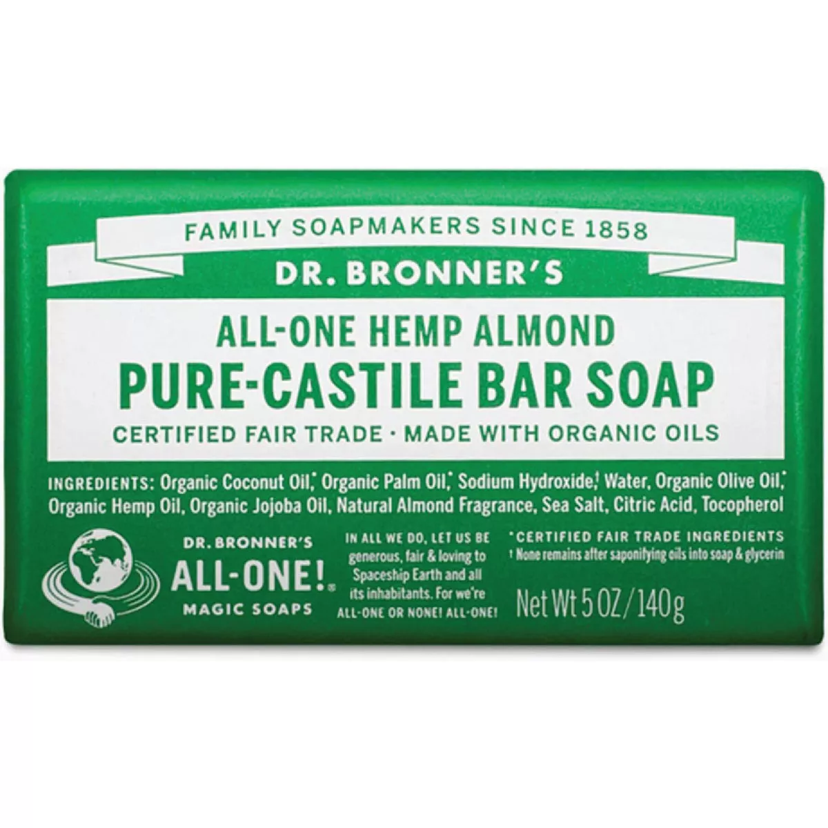 Dr. Bronner's All-One Hemp Almond Pure-Castile Bar Soap