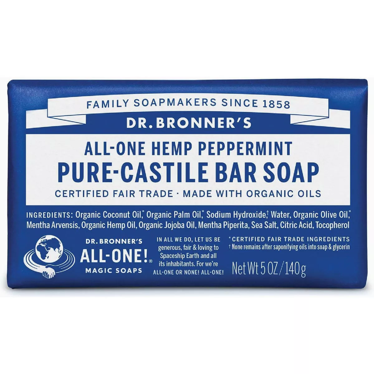 Dr. Bronner's All-One Hemp Peppermint Pure-Castile Bar Soap