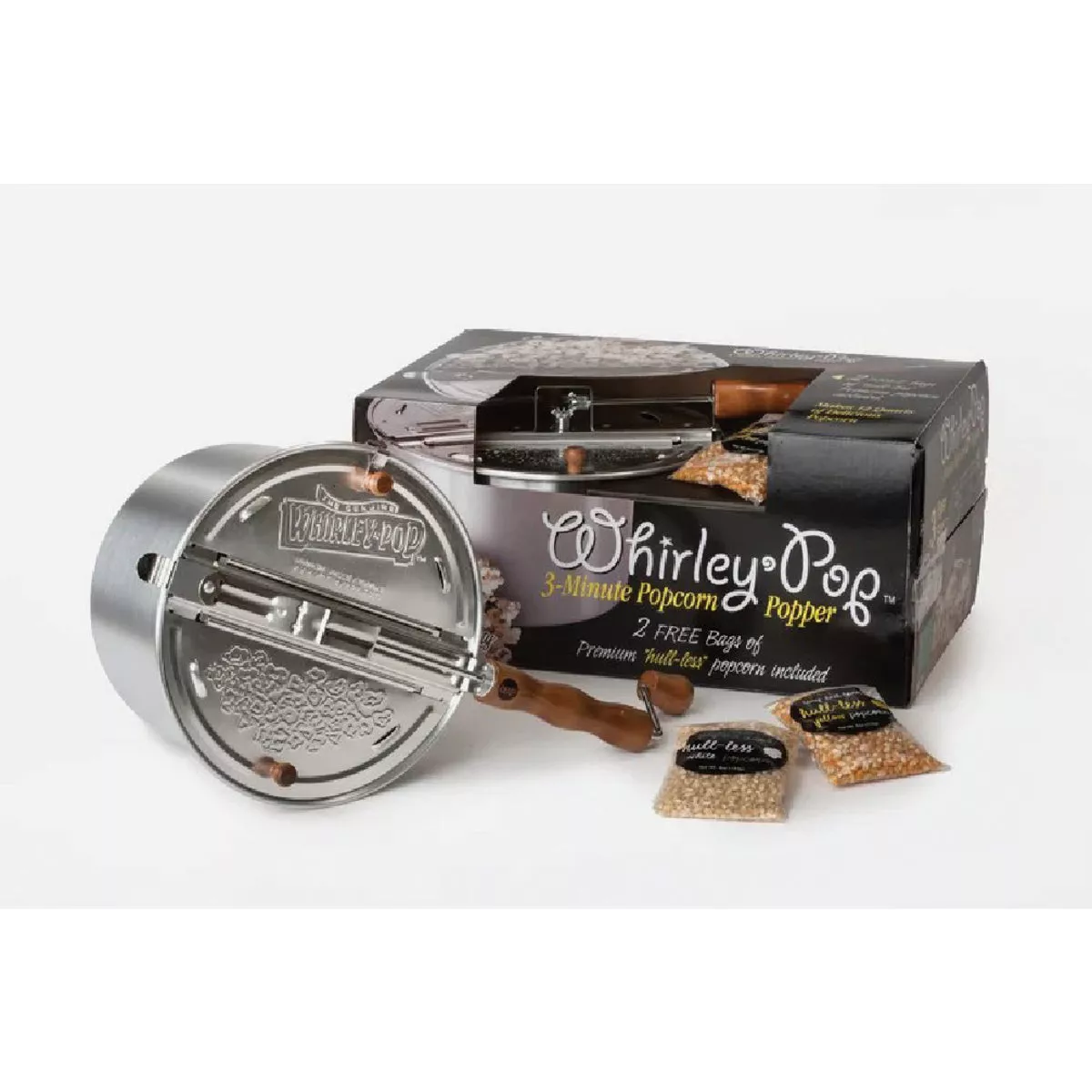Wabash Valley Farms Whirley-Pop Silver 6 Qt. Stovetop Popcorn Popper