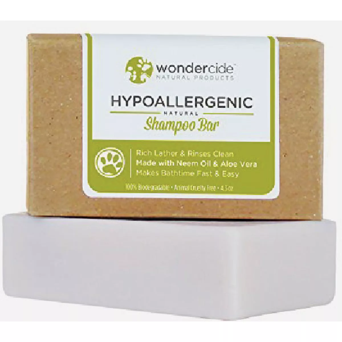 Wondercide 4 Oz, Hypoallergenic Shampoo Bar