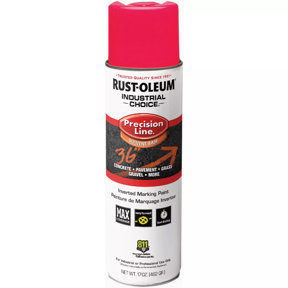 Rust-Oleum Industrial Choice 17 Oz. Fluorescent Pink M1600 Inverted Marking Paint