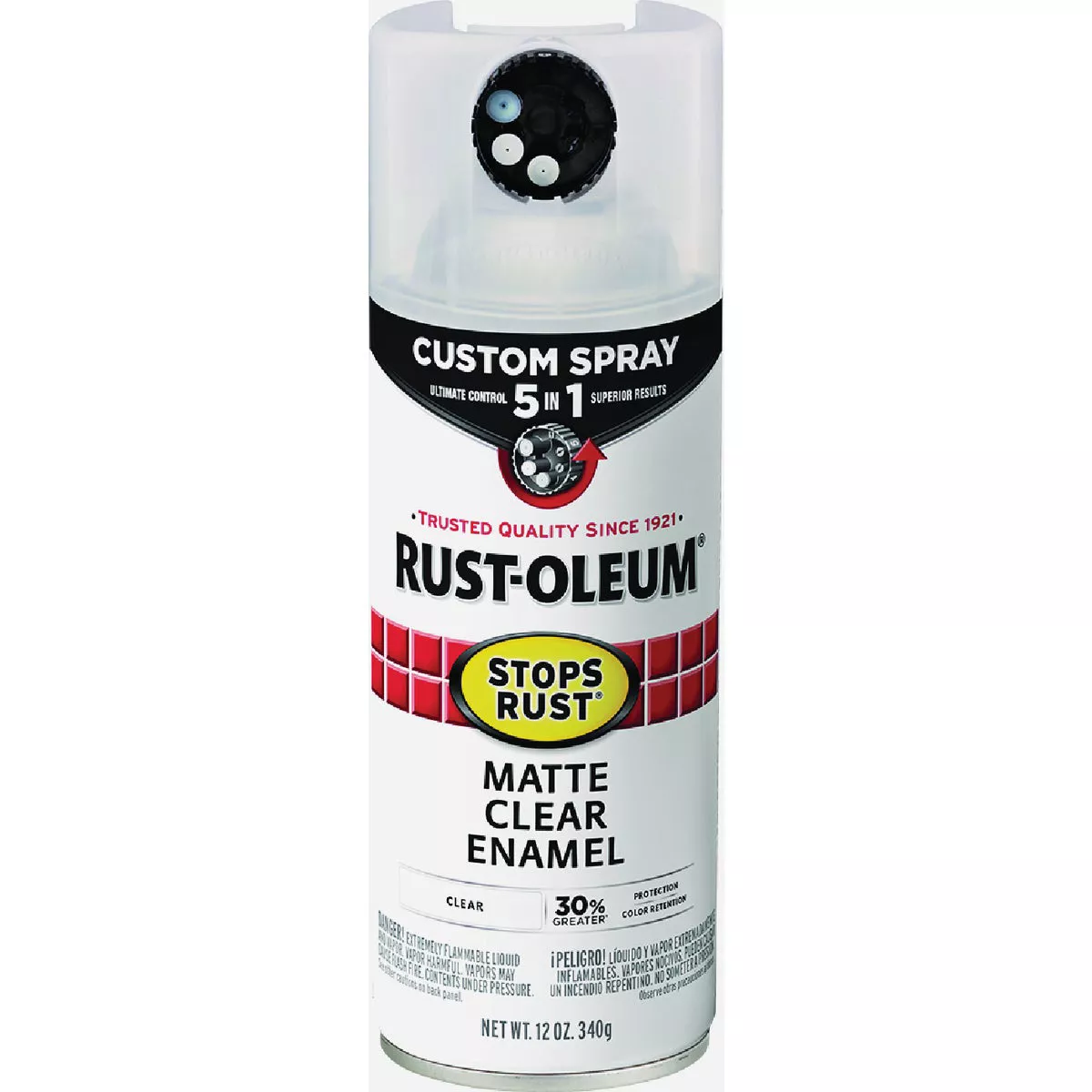 Rust-Oleum Stops Rust 12 Oz. Custom Spray 5 in 1 Flat Spray Paint, Clear