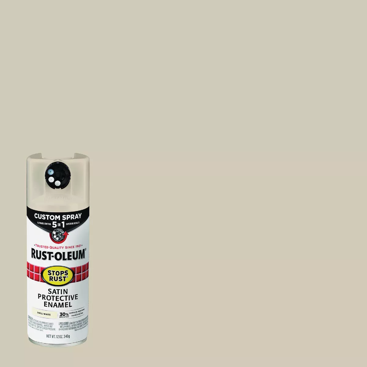 Rust-Oleum Stops Rust 12 Oz. Custom Spray 5 in 1 Satin Spray Paint, Shell White