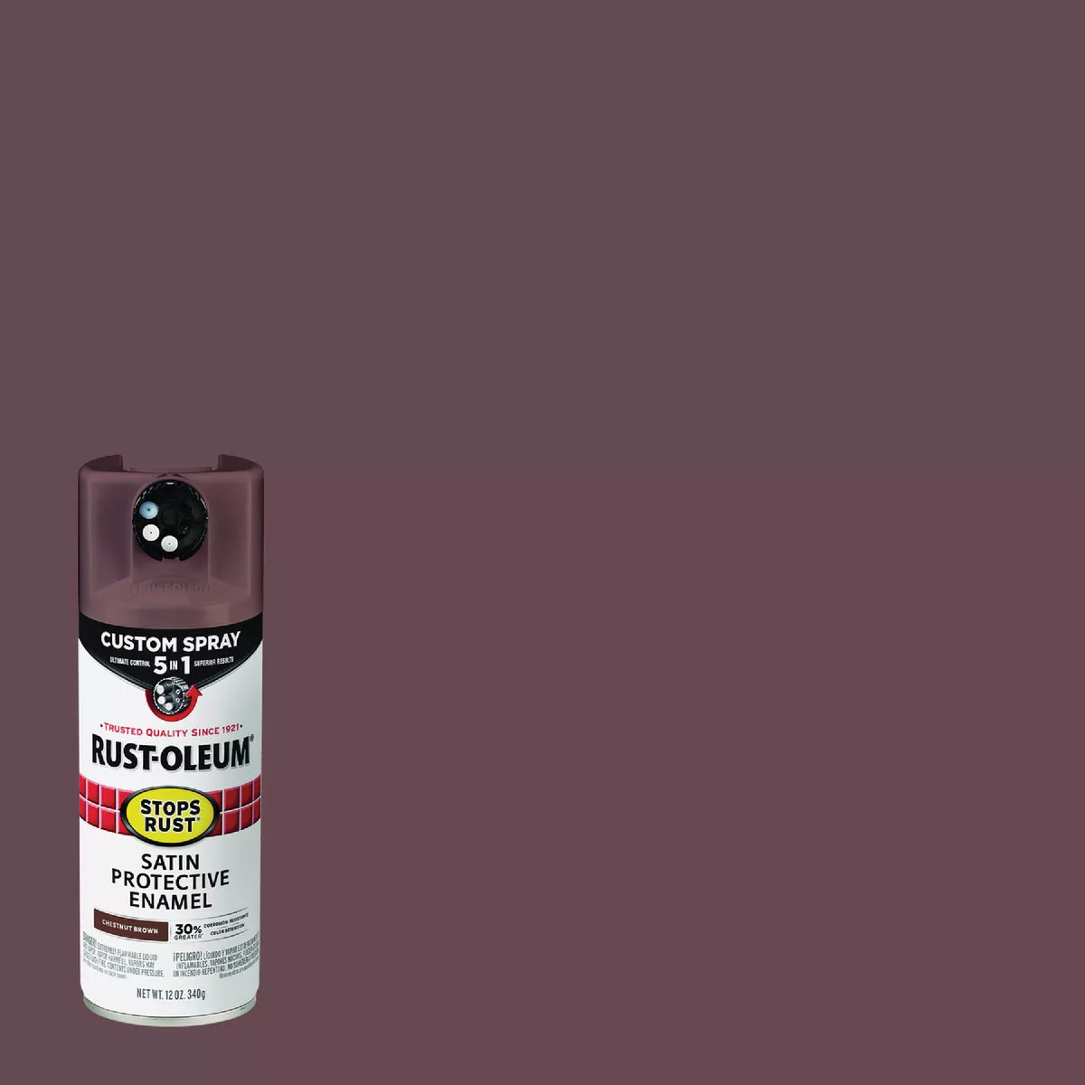 Rust-Oleum Stops Rust 12 Oz. Custom Spray 5 in 1 Satin Spray Paint, Chestnut Brown