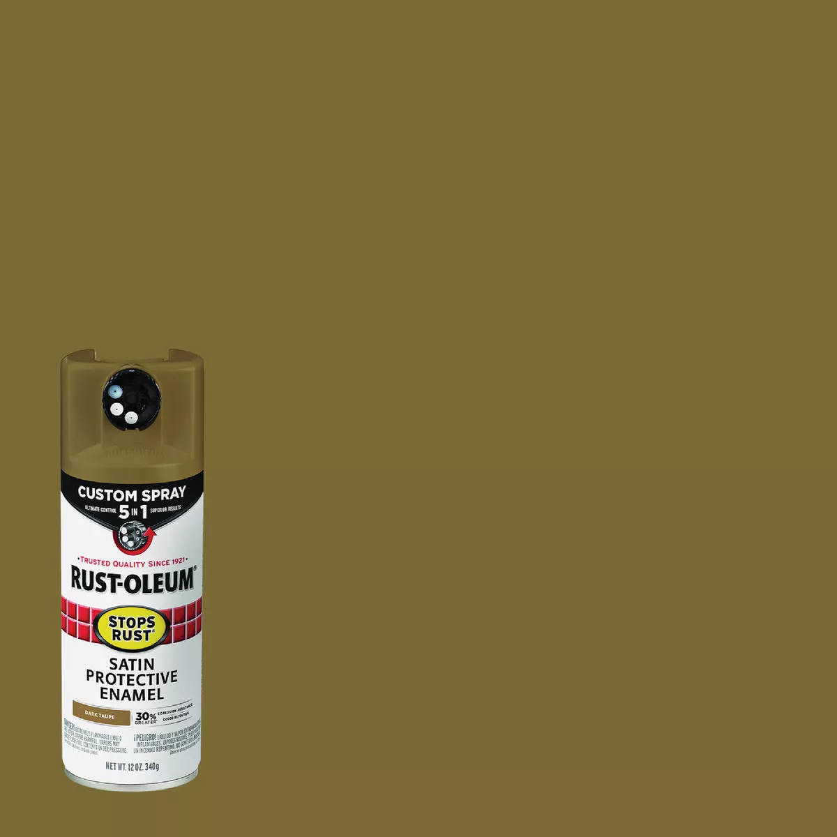 Rust-Oleum Stops Rust 12 Oz. Custom Spray 5 in 1 Satin Spray Paint, Dark Taupe