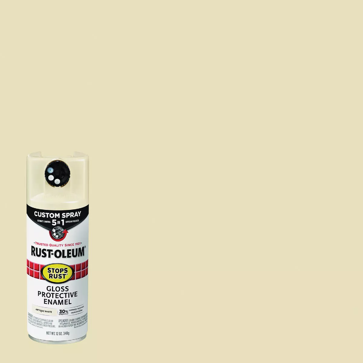 Rust-Oleum Stops Rust 12 Oz. Custom Spray 5 in 1 Gloss Spray Paint, Antique White