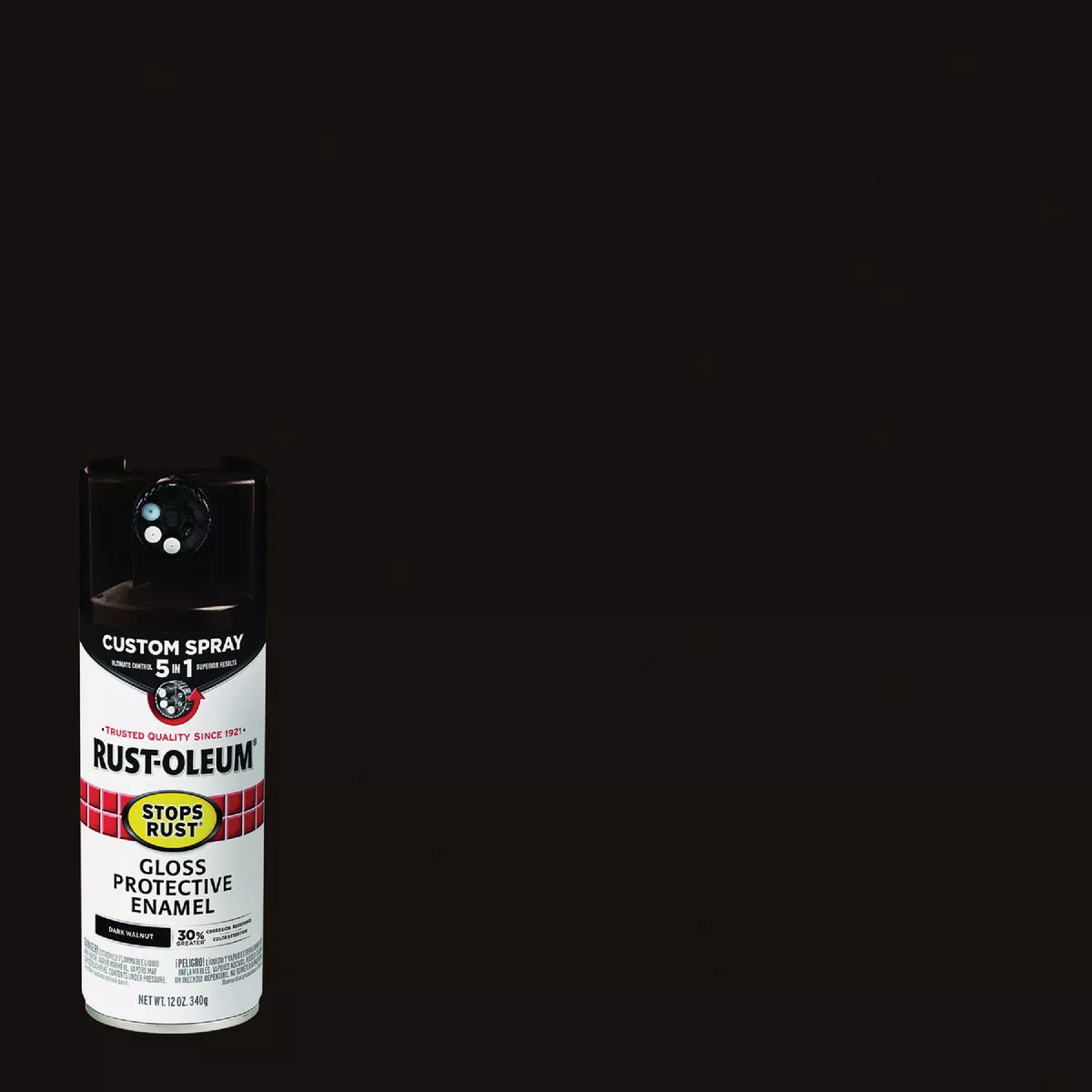 Rust-Oleum Stops Rust 12 Oz. Custom Spray 5 in 1 Gloss Spray Paint, Dark Walnut